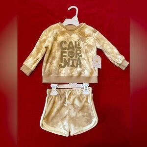 Little Co. by Lauren Conrad Beige Tie-Dye Sweatshirt and Shorts Set